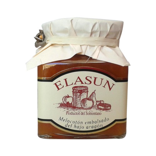 ELASUN Mermelada de melocotón bajo Aragón 350 g.