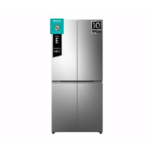 Frigorífico americano 178,5cm HISENSE MQ79470IE INOX, no frost, clasificación energética: E, H: 178,5cm A: 79,4cm, F: 69,8cm, capacidad total: 483L.