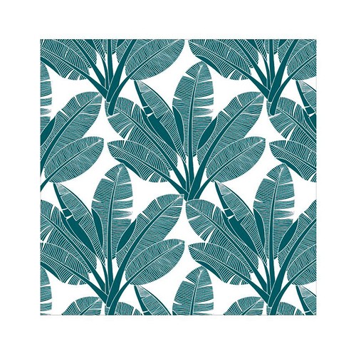 Set de 20 servilletas de hojas verde/azul,33x33cm, ACTUEL