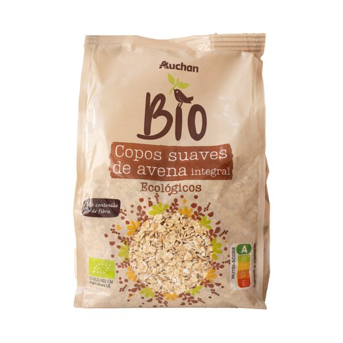 ALCAMPO ECOLÓGICO Copos suaves de avena integrales ecológicos 500 g.