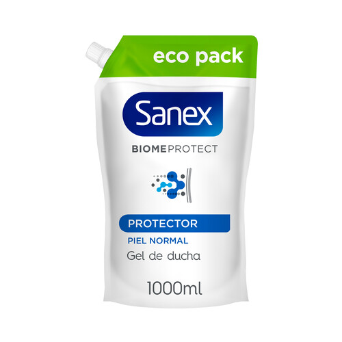 SANEX Biomeprotect dermo Gel de ducha o baño probiótico, para piel normal recambio 1 l.