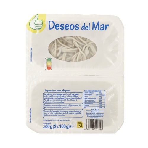 Antojos (sucedáneo de angulas) PRODUCTO ECONÓMICO ALCAMPO 200 g.