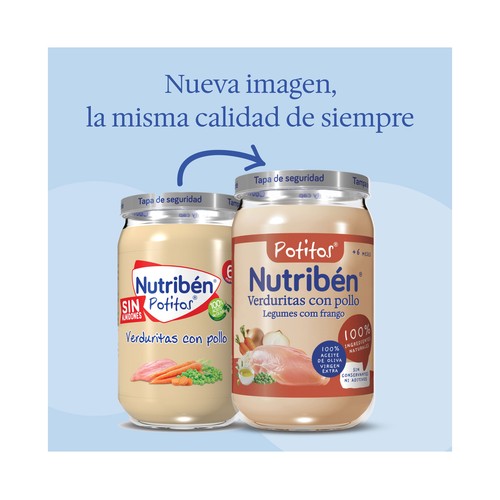NUTRIBÉN Potitos® de verduritas con pollo, a partir de 6 meses 235 g.