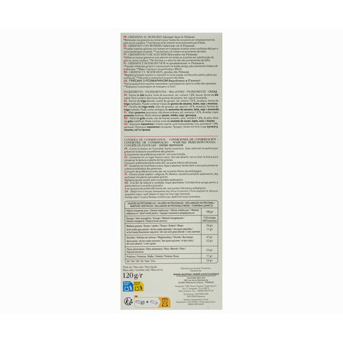 PRODUCTO ALCAMPO Grissini romero Tavola in Italia 120 gr.