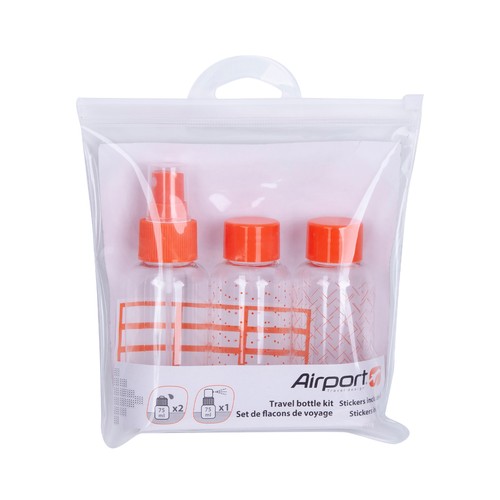 Kit de botes para viaje de 75 ml, color naranja, ALCAMPO.