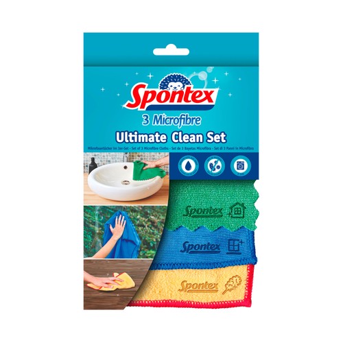SPONTEX Bayeta microfibra ultimate clean set 3 uds