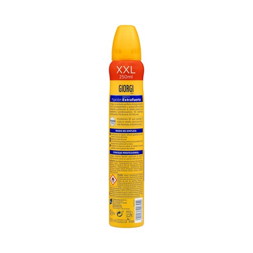 GIORGI Espuma fijadora (4) acabado extrafuerte GIORGI 250 ml.