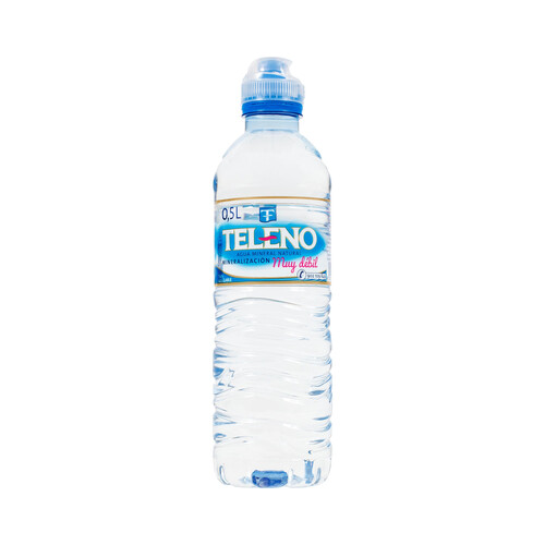 TELENO Agua mineral, tapón sport botella de 50 centilitros