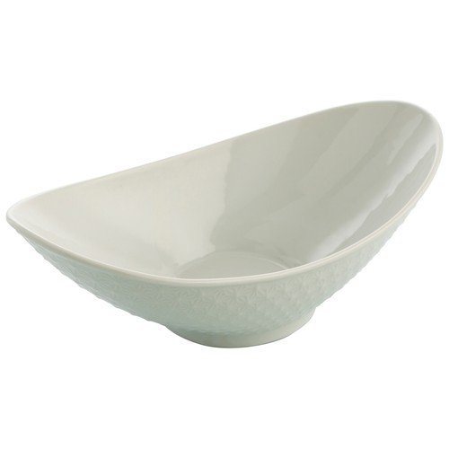 Fuente ovalada de porcelana blanca especial para risottos, 28,2X15,5X9cm., Gastro Fun QUID.