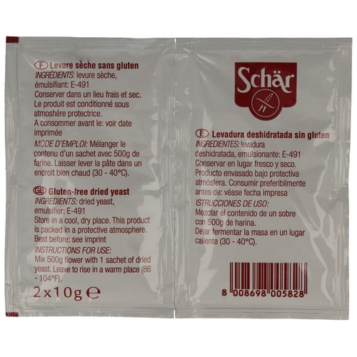 SCHÄR Levadura deshidratada sin gluten 20 g.