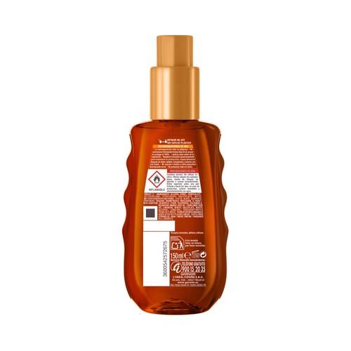 DELIAL Ideal bornze de Garnier Aceite protector solar en spray con triple acción y FPS 50 (muy alto) 150 ml.
