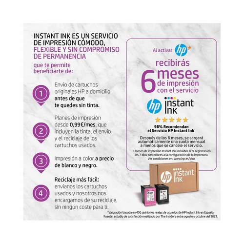 Impresora multifunción HP DeskJet 2723e 26K70B, WiFi, USB, color, 6 meses de impresión Instant Ink con HP+, HP Smart App.