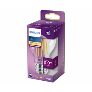 Imagen de Bombilla Led E27, 10,5W=100W, luz cálida 2700K, 1521lm, PHILIPS.