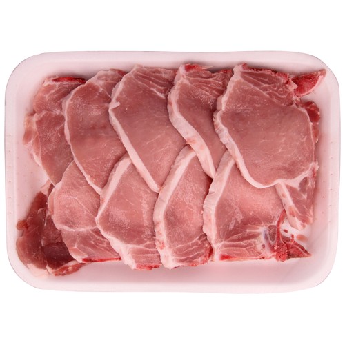 Chuletas de centro de cerdo blanco