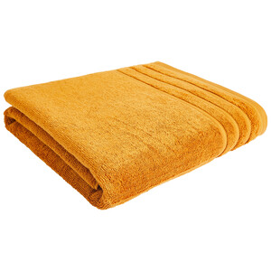 Toalla de baño 100% algodón color amarillo ocre, densidad de 500g/m², ACTUEL.