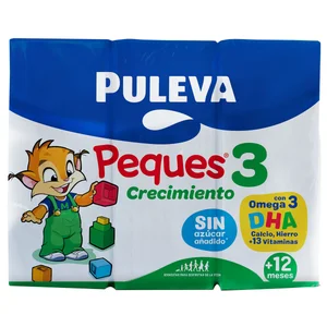 PULEVA Peques 3 Leche (3) de crecimiento de 12 a 36 meses 3 x 200 ml.