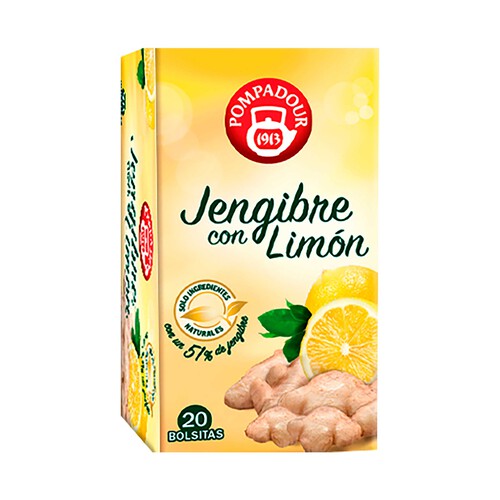 Infusión de jengibre con limón POMPADOUR 20 bolsitas