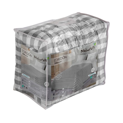 Edredón estampado para cama 135/150 240x260cm 200GSM doble color gris. NATURALS