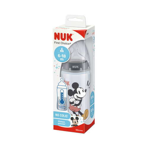 NUK Biberón de 300 ml., con tetina de silicona y sistema anti-colicos, para bebés de 6 a 18 meses NUK.