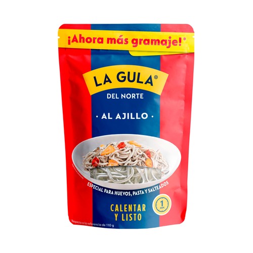 Sucedáneo de angulas al ajillo LA GULA del NORTE AL MINUTO 135 g.