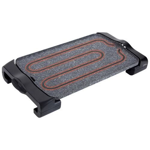 Plancha de asar JATA JT950, 2500W, superficie Pfluon Granite 46x28cm.