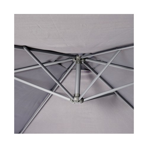 Parasol poliéster color gris 360º 3x2,45 metros, GARDENSTAR.