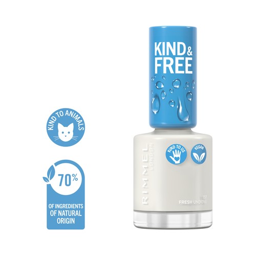RIMMEL Kind & free, tono 151 Fresh undone Laca de uñas a base de plantas, 8ml.