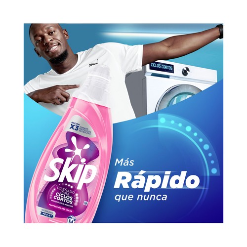 SKIP Detergente líquido protección del color, eficacia express, especial ciclos cortos 54 lavados.