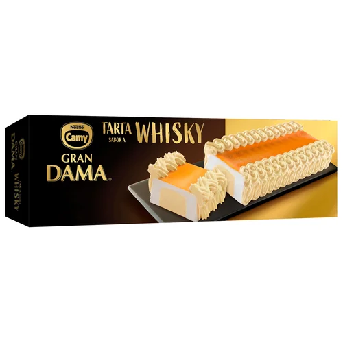 Tarta de helado de nata con laminas de crujiente chocolate, recubierta de cacao 750 ml.