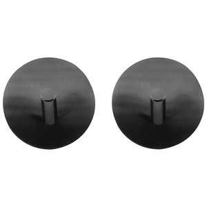 Imagen de Set de 2 perchas adhesivas de metal, color negro mate, ACTUEL.