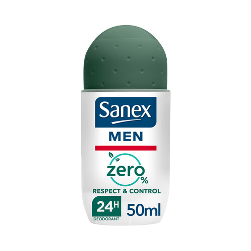 SANEX Desodorante roll on para hombres con protección anti transpirante hasta 24 horas SANEX Men zero% 50 ml.