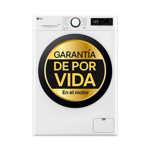 Lavadora LG F4WR6011A0W 11KG, clasificación energética: A, 1400RPM, H: 85cm, A: 60cm, F: 56,5cm.