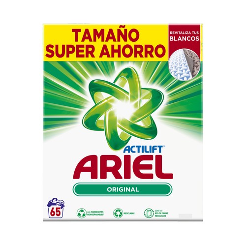 ARIEL Actilift Detergente en polvo 65 DS.