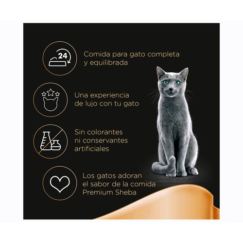 SHEBA Comida para gatos adultos a base de pollo y pavo 6 uds. 50 g.