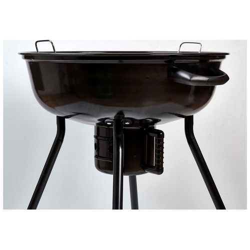 Barbacoa redonda con ruedas y tapa para carbón, 59x24x61cm. GARDENSTAR ALCAMPO.
