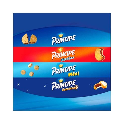 PRÍNCIPE MaxiChoc Galletas rellenas con doble crema de chocolate con leche 250 g.