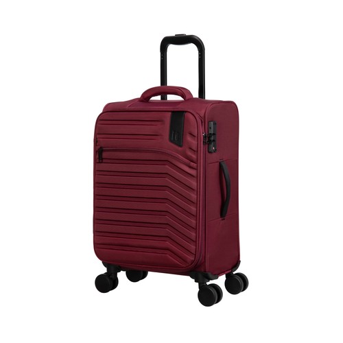 Maleta cabina tipo trolley flexible IT de 55cm, 8 ruedas, color rojo.