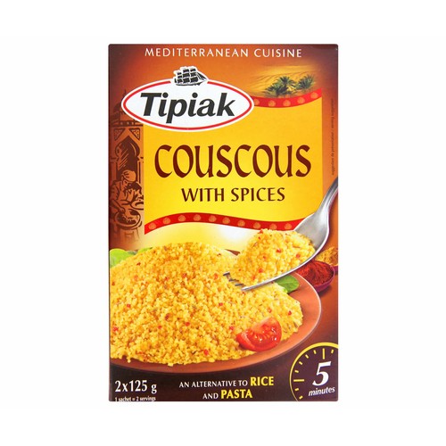 TIPIAK Couscous aromatizado con especias paquete de 250 g.