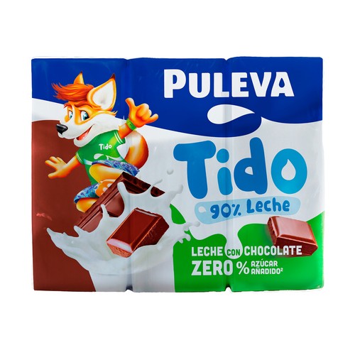 Batido de chocolate sin colorantes ni conservantes ni azúcares añadidos PULEVA Zero 6 x 200 ml.