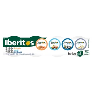 IBERITOS Paté surtido lata 25 gr pack de 4 ud.
