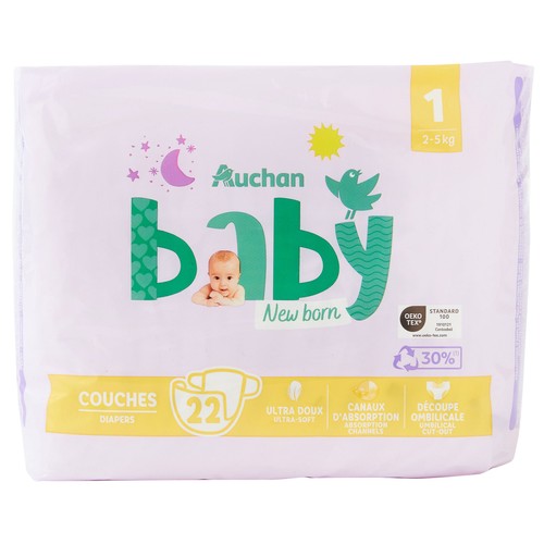 PRODUCTO ALCAMPO Baby Pañales talla 1 (2-5 kg) 22 uds.