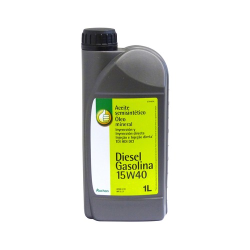 Aceite mineral para vehículos con motor diésel PRODUCTO ECONÓMICO ALCAMPO 1 litro.