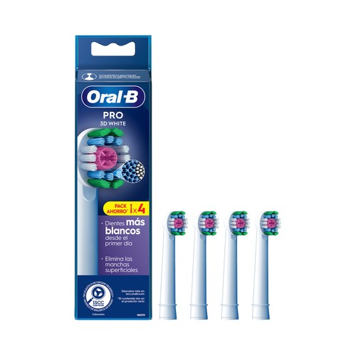 ORAL-B Pro 3d White Cabezales de recambio para cepillo de dientes eléctrico ORAL-B 4 uds.