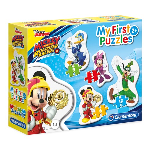 Surtido de 4 puzzles infantiles Disney, dificultad progresiva, My first puzzle CLEMENTONI.