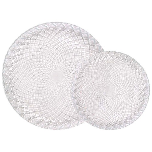 Vajilla completa de 18 piezas de vidrio con diseño en relieve, Diamond LA MEDITERRÁNEA.