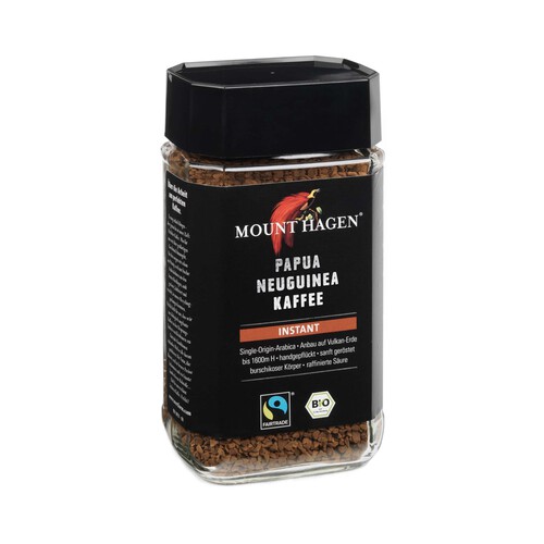 Café soluble de Papua Nueva Guinea, arábico y ecológica MOUNT HAGEN 100 g.
