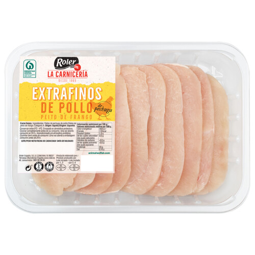 Pechuga de pollo en filetes extrafinos ROLER La carniceria 320 g