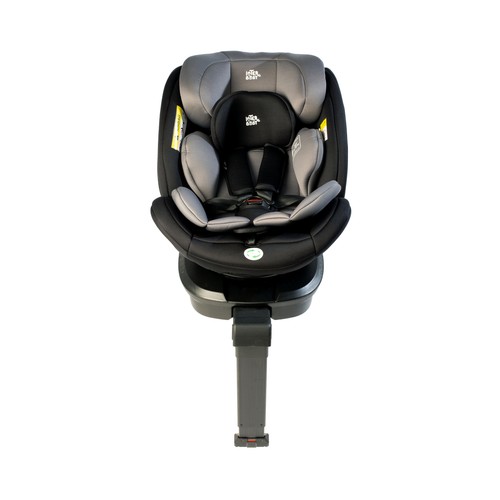 Silla de coche para bebé giratoria 360° INTERBABY, de 0 hasta 12 años (40-150 cm), Isofix, protección lateral SIP, 4posicines de reclinado, 8 posiciones de cabezal, color gris.