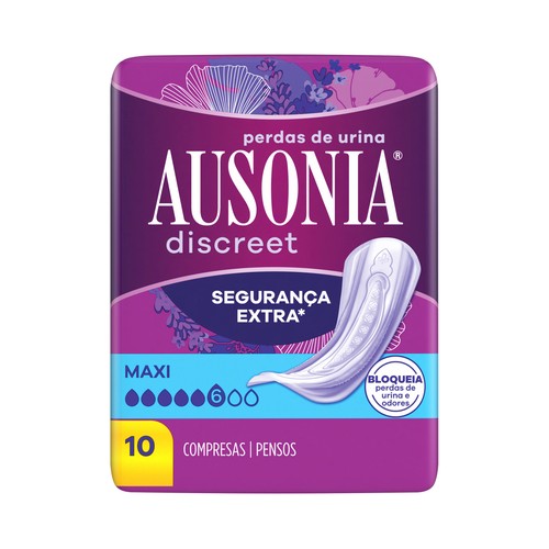 AUSONIA Discreet Compresas maxi para perdidas de orina 10 uds.