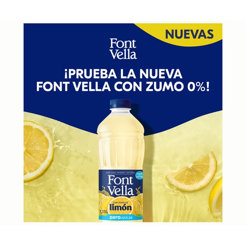 FONT VELLA Agua mineral levite limón zero 1,15 l.